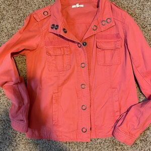 Maurice’s Stylish Coral Salmon Jacket with Snap Details